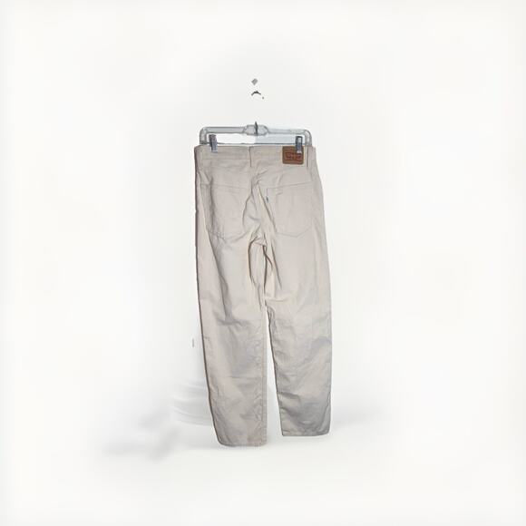 Levis Pants Womens 27 32 Beige Cream Corduroy 94 Baggy Straight Leg Cords Chino - Picture 9 of 13